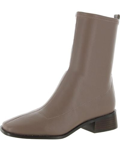 Sam Edelman Tierney Faux Leather Square Toe Mid-calf Boots - Black