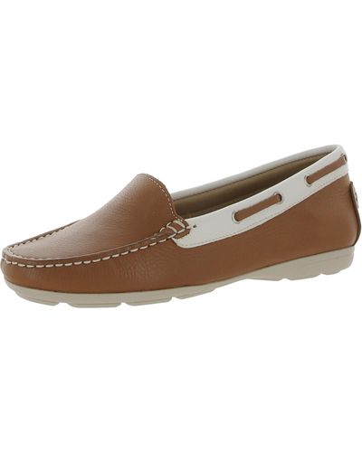 Driver Club USA Cape Cod Leather Slip On Loafers - Brown