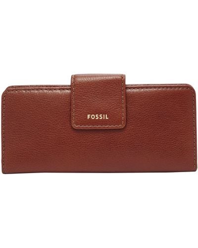 Fossil Madison Leather Clutch - Red
