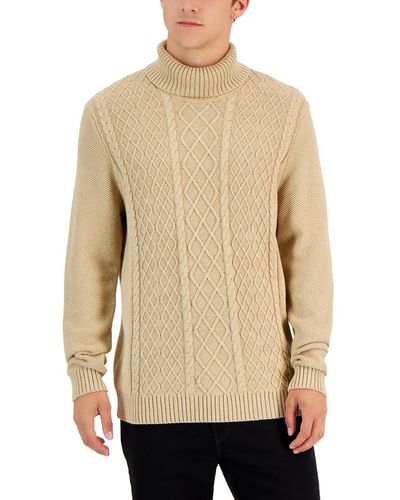 Club Room Cotton Knit Turtleneck Sweater - Natural