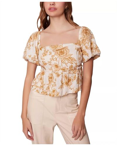 Lost + Wander Toasted Rose Top In Brown Floral - Natural