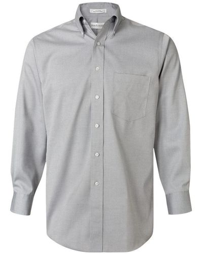 Van Heusen Non-iron Pinpoint Oxford Shirt - Gray