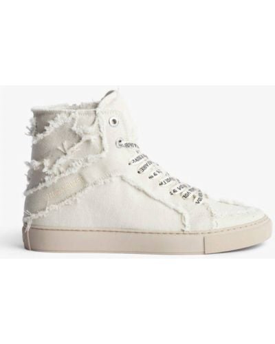 Zadig & Voltaire High Flash Canvas Sneakers - Natural