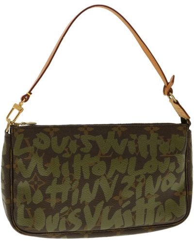 Louis Vuitton Pochette Accessoire Canvas Clutch Bag (pre-owned) - Green