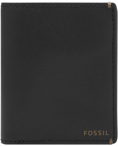 Fossil Joshua Vegan Cactus Slim Minimalist Bifold Front Pocket Wallet - Black