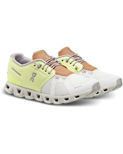 On Shoes Cloud 5 59.98362 Running Shoes Us 9.5 Hay Ice Low Top Comfort Nr7072 - Metallic