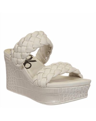 Otbt Fluent Wedge Sandal In Ivory - Metallic