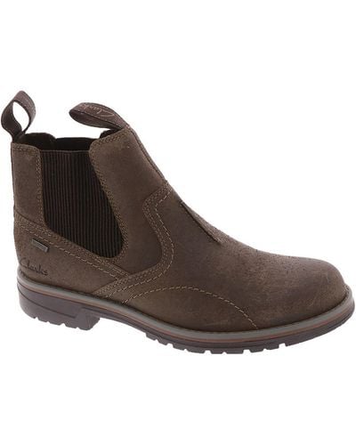 Clarks Morris Easy Leather Waterproof Chukka Boots - Brown