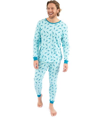 Leveret Two Piece Cotton Pajamas Sharks - Blue