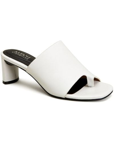 Alfani Colyerrl Leather Block Heel Slide Sandals - Metallic