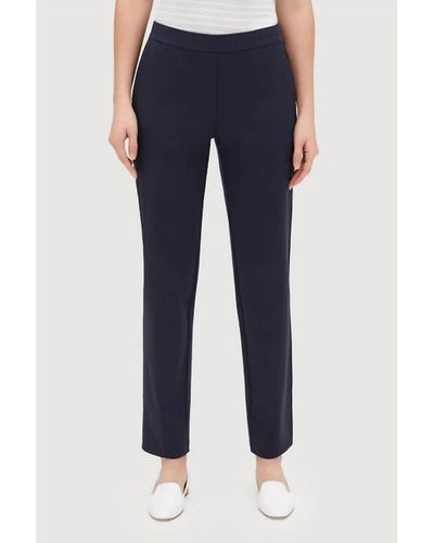 Lafayette 148 New York Fulton Pant With Elastic - Blue