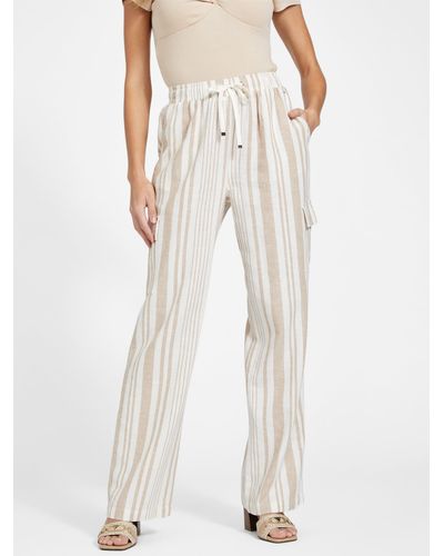 Guess Factory Charlotte Stripe Linen Pants - Natural
