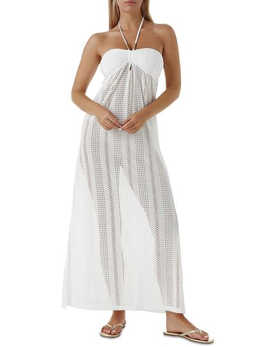 Melissa Odabash Open Stitch Knit Maxi Dress - White