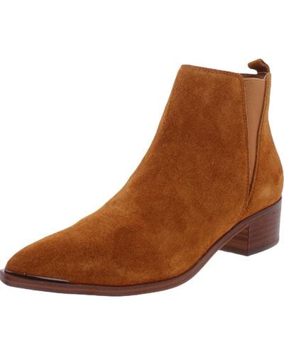 Marc Fisher Leather P Chelsea Boots - Brown