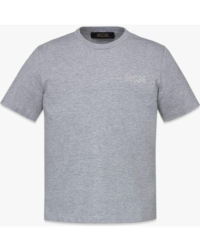 MCM Unisex Essentials Logo T-shirt In Organic Cotton - Gray