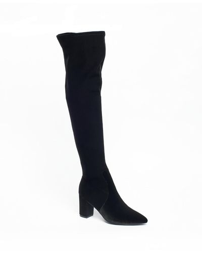 Smash Malia Velvet Over-the-knee Boots - Black