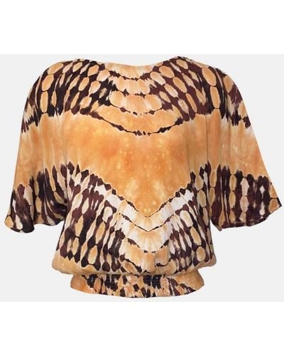 LUSANA Demi Hand Painted Tie Dye Top - Natural