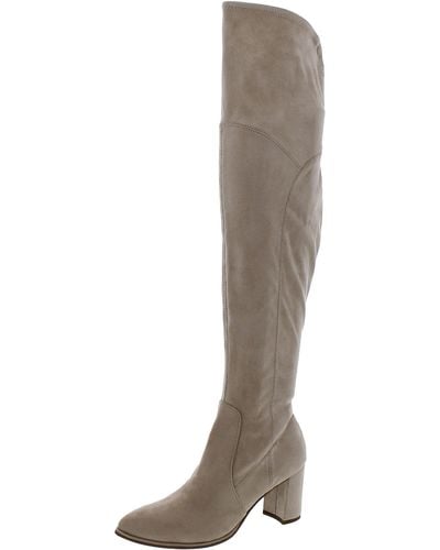 Marc Fisher Block Heel Pointed Toe Over-the-knee Boots - Brown