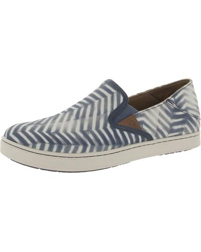 Olukai Pehuea Pa'i Canvas Slip On Sneakers - Blue