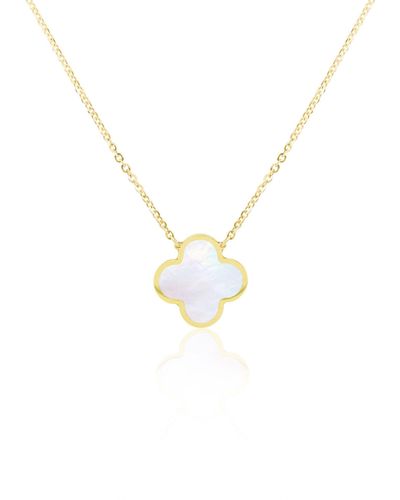 The Lovery Mother Of Pearl Single Clover Necklace - Metallic