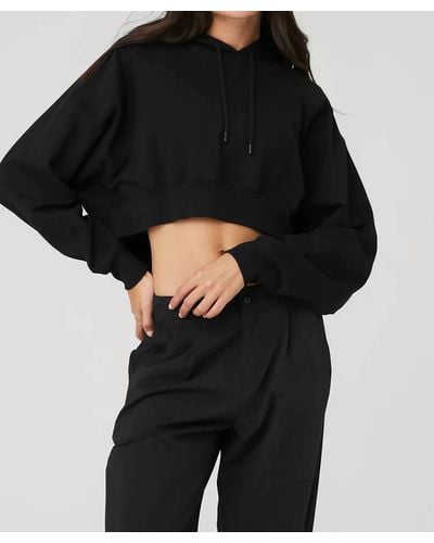Alo Yoga Cropped Double Take Hoodie In Black