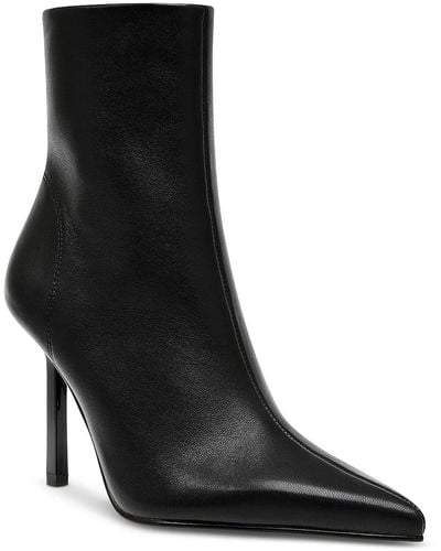 Steve Madden Elysia Leather Pointed Toe Ankle Boots - Black