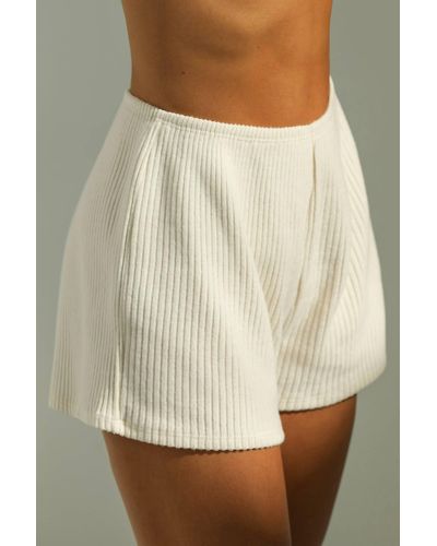 Joah Brown Relaxed Shorts In Natural Luxe Knit