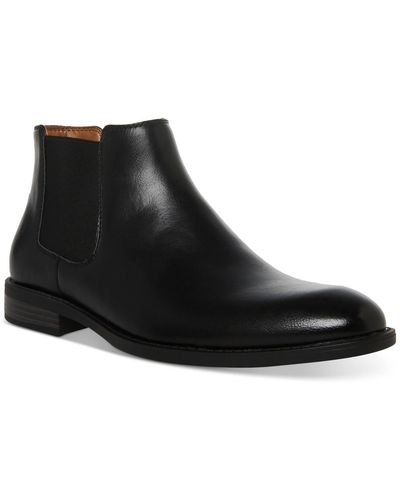Madden Maxxin Round Toe Faux Leather Chelsea Boots - Black