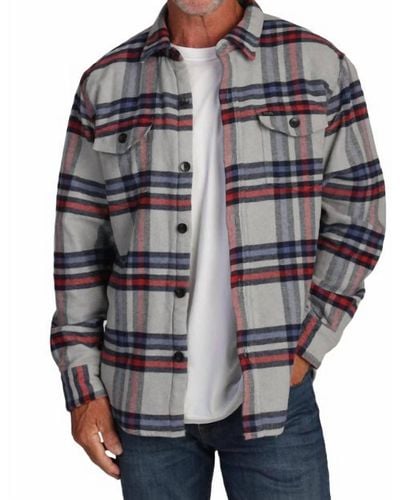 True Grit Shirt Jacket With Sherpa Lining - Gray