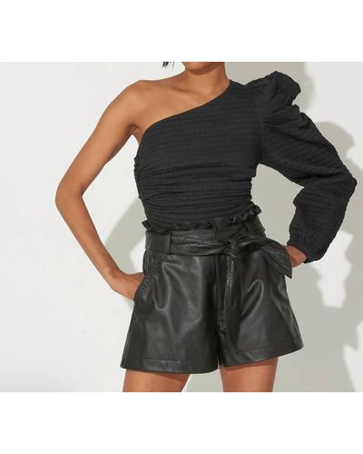Cleobella Alva Leather Shorts - Black