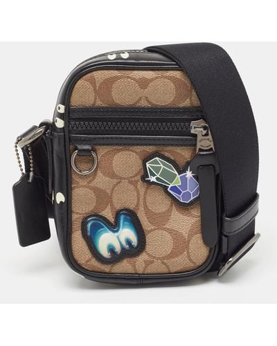 COACH X Disney Signature Coated Canvas And Leather Crossbody Bag - Natural