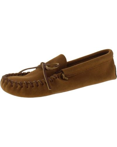 Minnetonka Lace Up Comfy Moccasins - Brown