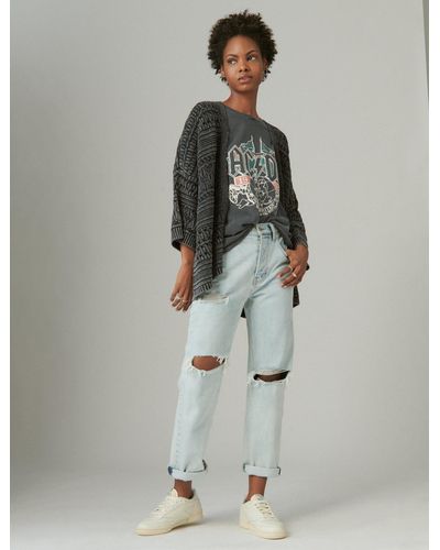 Lucky Brand 90s Loose Crop - Gray