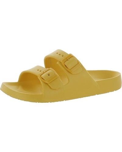 Vince Camuto Mandial Footbed Slip On Slide Sandals - Yellow