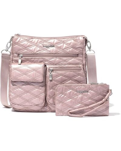 Baggallini Modern Everywhere Slim Crossbody Bag With Rfid Wristlet - Pink
