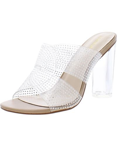 Bebe Bria Embellished Slip-on Heels - White