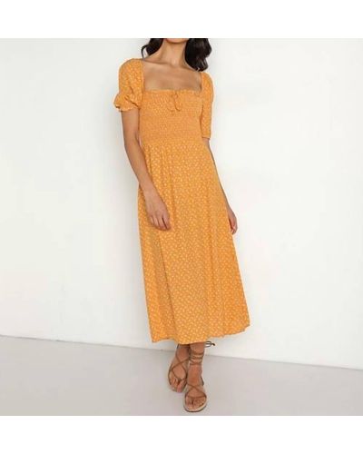 Faithfull The Brand Valetta Midi Dress - Orange