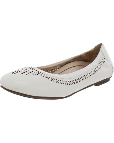 Vionic Whisper Leather Perforated Ballet Flats - Gray