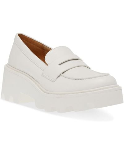 DV by Dolce Vita Vikki Faux Leather lugged Sole Loafers - White