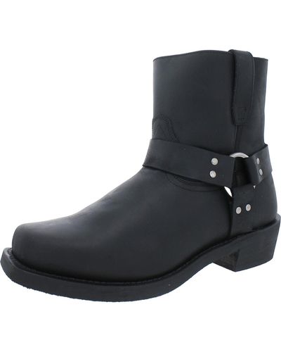 Dingo Rev Up Leather Ankle Harness Boots - Black