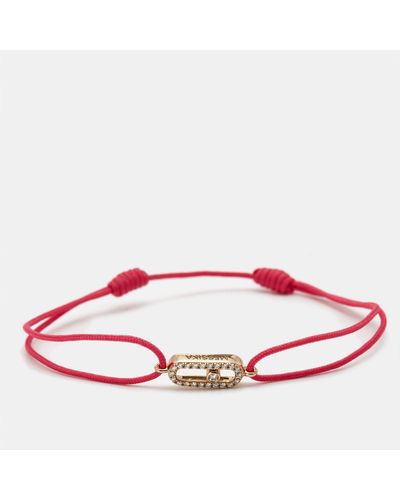 Messika Move Uno Cord Diamond 18k Rose Gold Bracelet - Red