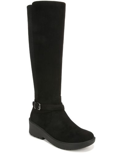 Bzees Faux Suede Tall Knee-high Boots - Black