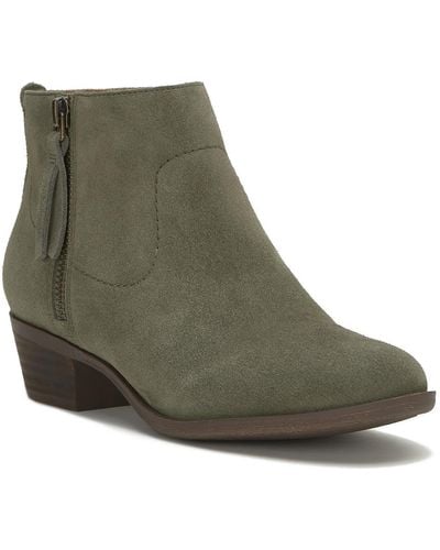 Lucky Brand Blandre Leather Booties Ankle Boots - Green