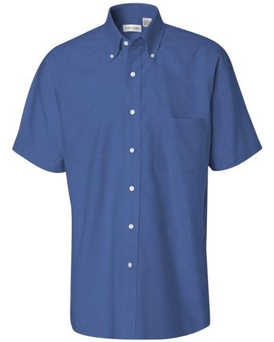 Van Heusen Short Sleeve Oxford Shirt - Blue