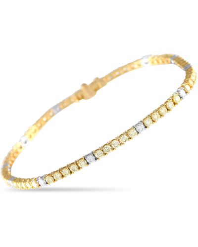 Non-Branded Lb Exclusive 18k And Yellow Gold 3.42 Ct Diamond Tennis Bracelet Mf18-051724 - Metallic