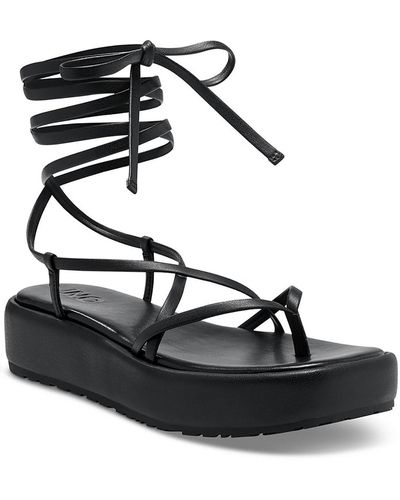 INC Rexile Thong Strappy Flatform Sandals - Black