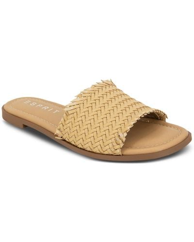 Esprit Summer Woven Peep-toe Slide Sandals - Natural