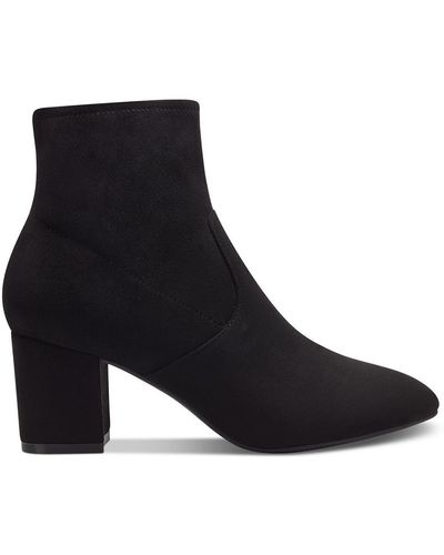 Charter Club Block Heel Laceless Ankle Boots - Black