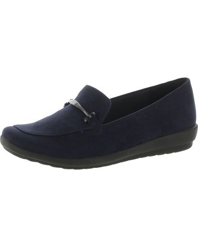 Easy Spirit Arena 2 Faux Leather Slip On Loafers - Blue