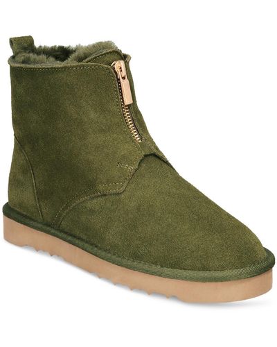 Style & Co. Faux Fur Round Toe Winter & Snow Boots - Green